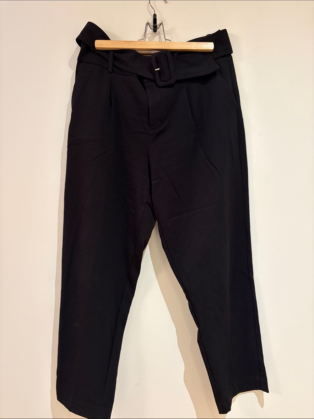 A New Day High-Waisted Black Belted Trousers
